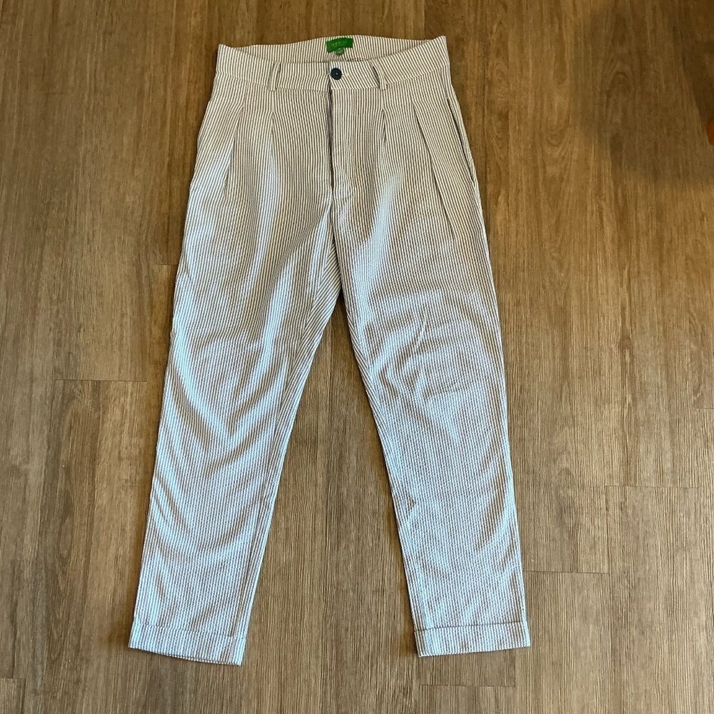 Magill Men Seersucker Pleated Pants Size 32W 27.5L